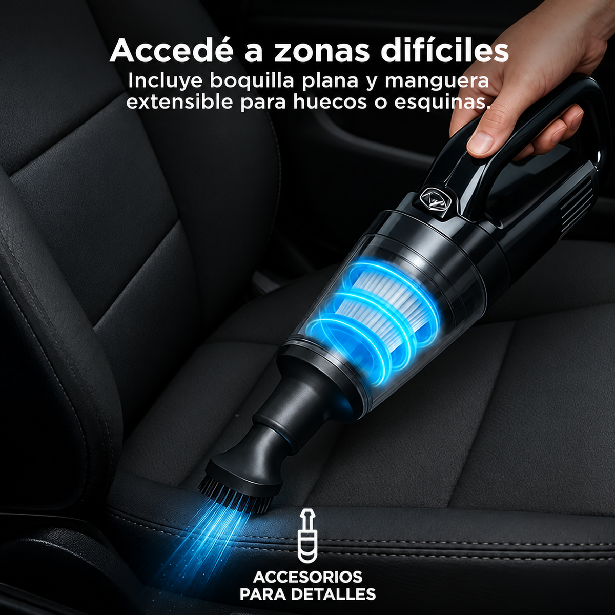 Aspiradora de Mano Inalámbrica 120 W + Kit de Destornilladores Punta Plana y Phillips Imantados
