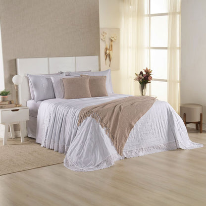[10 PIEZAS] Juego de cama Serena percal 300 hilos bordado inglés + Set de Toallas Premium de Regalo (Copy)