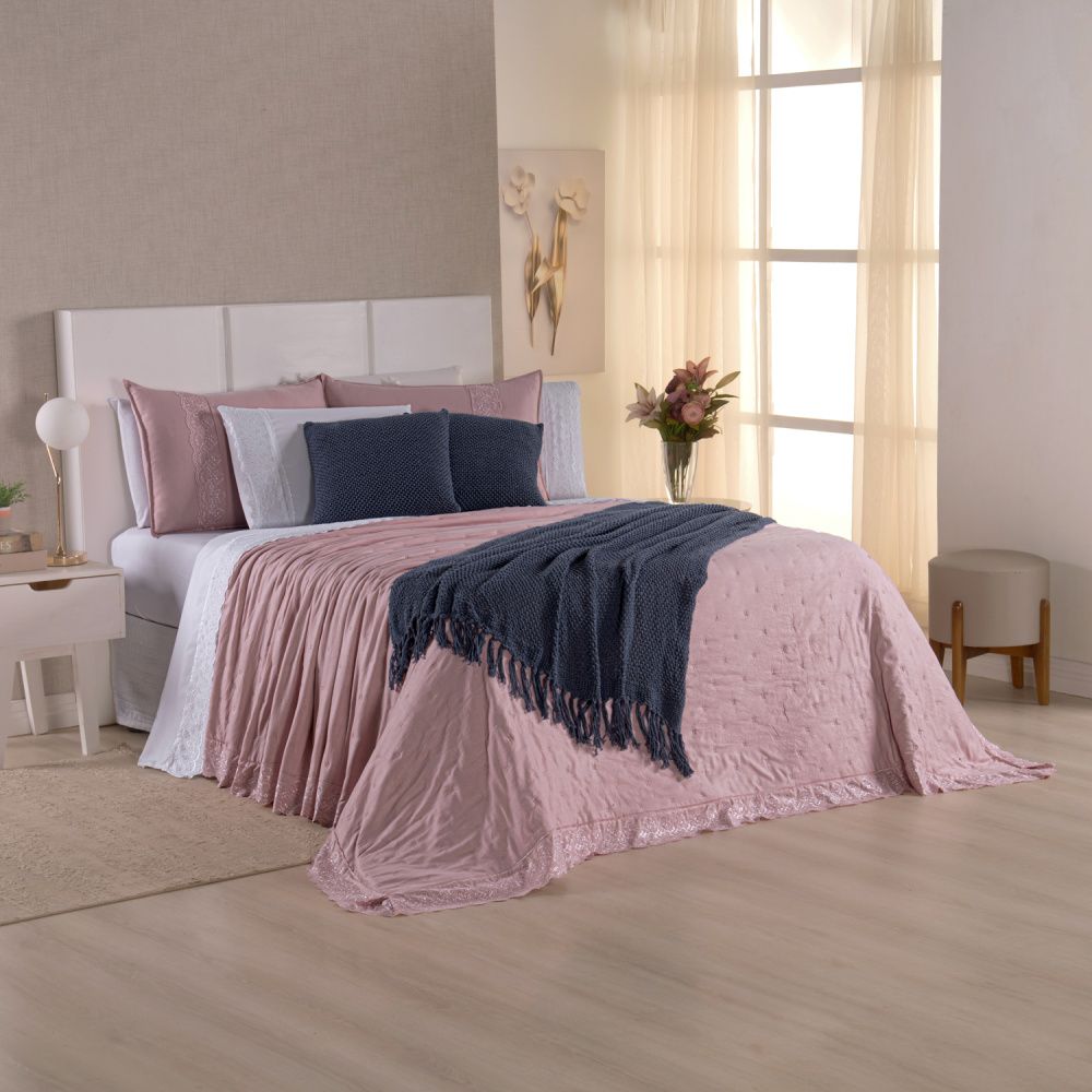 [10 PIEZAS] Juego de cama Serena percal 300 hilos bordado inglés + Set de Toallas Premium de Regalo (Copy)