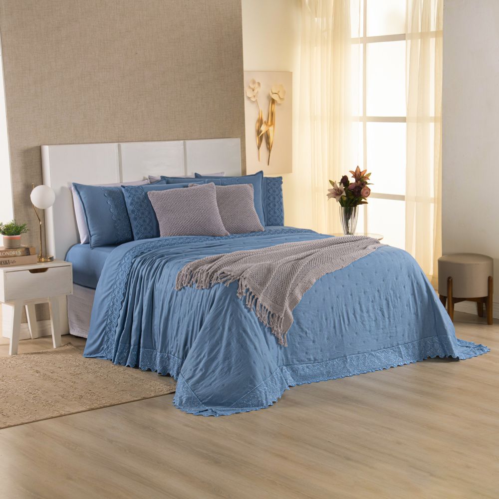 [10 PIEZAS] Juego de cama Serena percal 300 hilos bordado inglés + Set de Toallas Premium de Regalo (Copy)