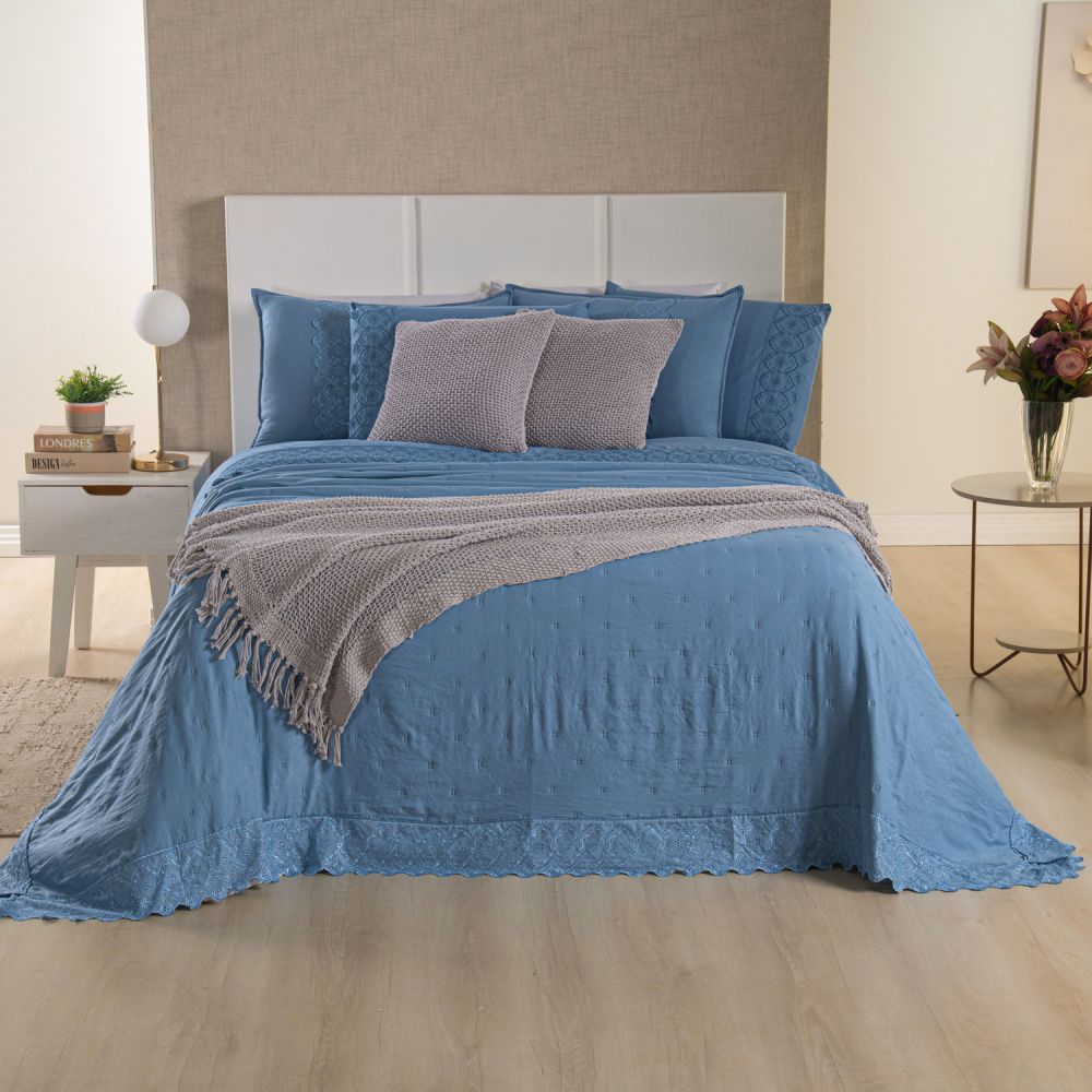 [10 PIEZAS] Juego de cama Serena percal 300 hilos bordado inglés + Set de Toallas Premium de Regalo (Copy)