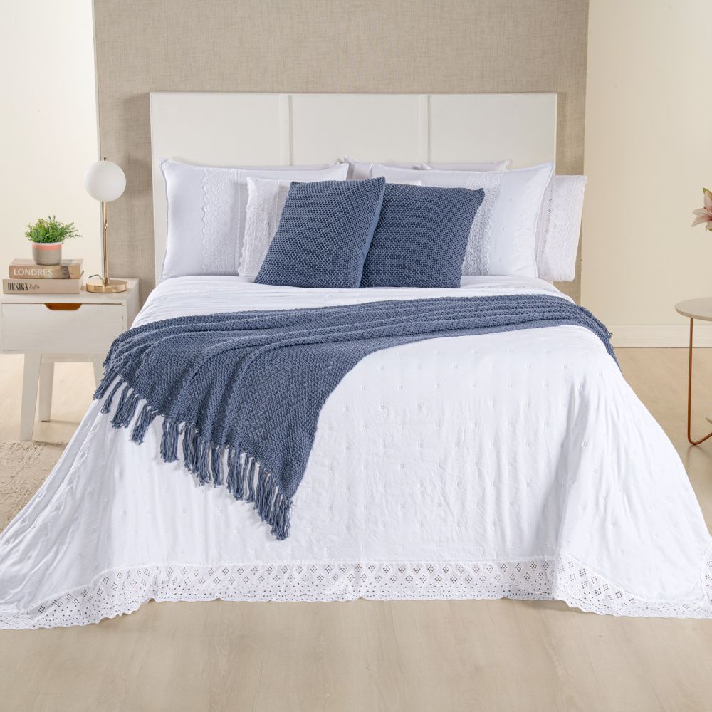 [10 PIEZAS] Juego de cama Serena percal 300 hilos bordado inglés + Set de Toallas Premium de Regalo (Copy)