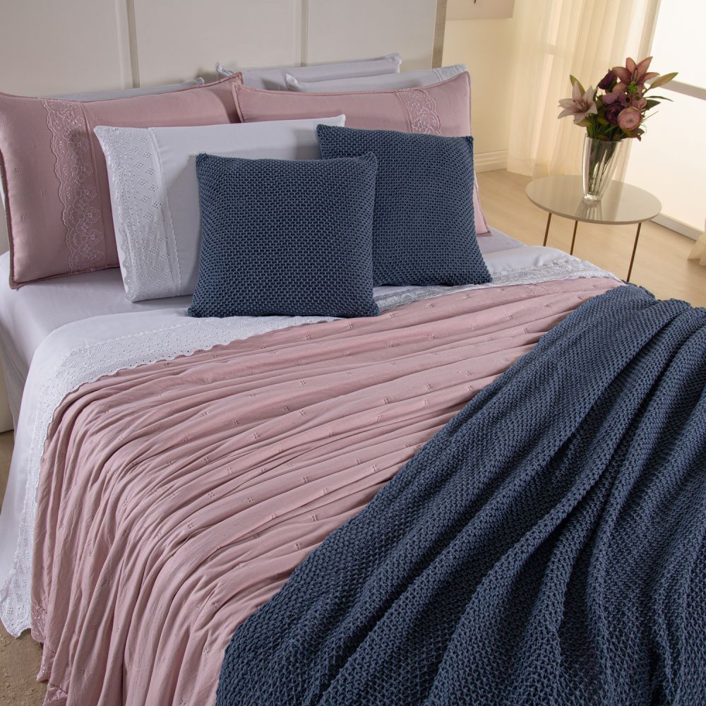 [10 PIEZAS] Juego de cama Serena percal 300 hilos bordado inglés + Set de Toallas Premium de Regalo (Copy)