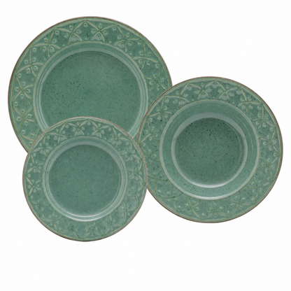 [18 PIEZAS] Juego de Vajilla de Cerámica para 6 Personas + Set de Silicona de Regalo