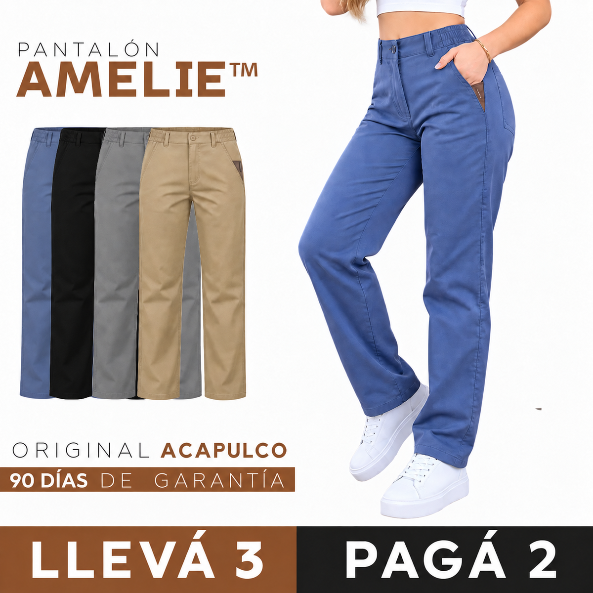 [COMPRÁ 2 Y LLEVÁ 3] Pantalón Amelie de Seda Fría con Elastano + Neceser organizador de Regalo