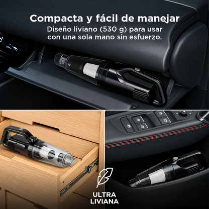 Aspiradora de Mano Inalámbrica 120 W + Kit de Destornilladores Punta Plana y Phillips Imantados