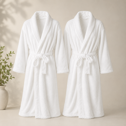 [8 PIEZAS] Juego de Toallas Alba Premium de Algodón Suave + 2 Batas de Baño de Regalo